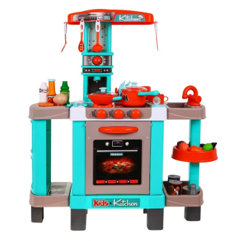 Duża Kuchnia dla dzieci 3+ Interaktywne palniki Światła Dźwięki + Garnki + Atrapy jedzenia